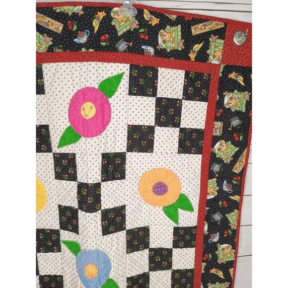 Home Sweet‎ Home Multi Print Black White 34 x 34 Handmade Quilt - Picture 10 of 11